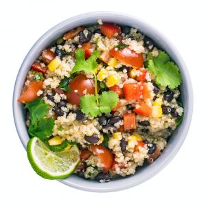 Black bean quinoa salad isolated